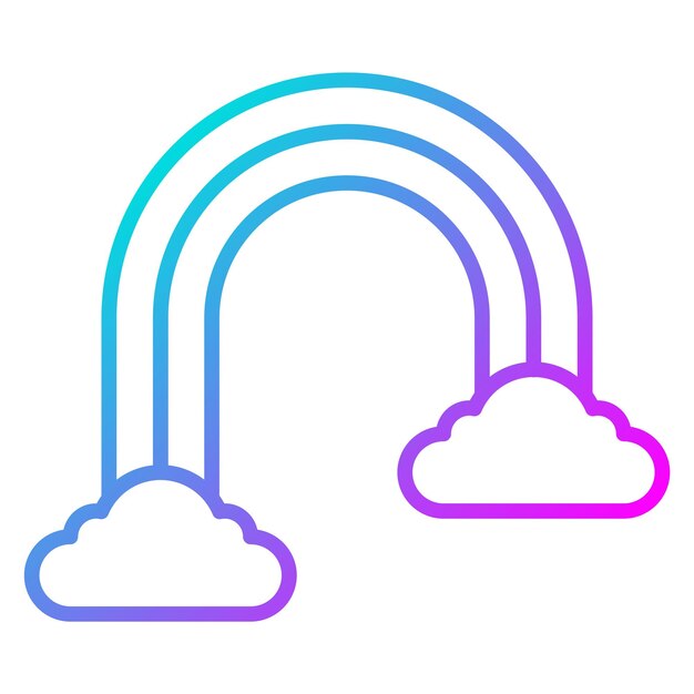 El icono vectorial del arco iris se puede usar para el conjunto de iconos de primavera