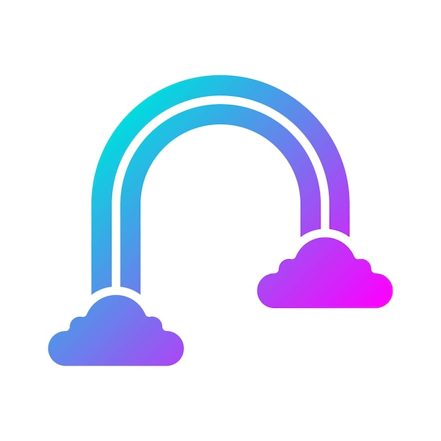 El icono vectorial del arco iris se puede usar para el conjunto de iconos de primavera