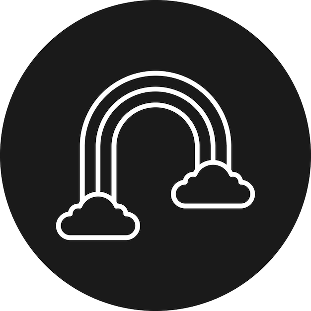 El icono vectorial del arco iris se puede usar para el conjunto de iconos de primavera