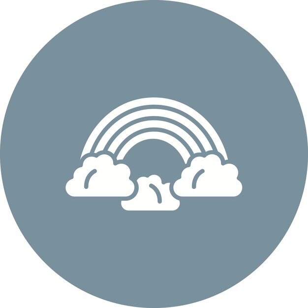 El icono vectorial del arco iris se puede usar para el conjunto de iconos del tiempo