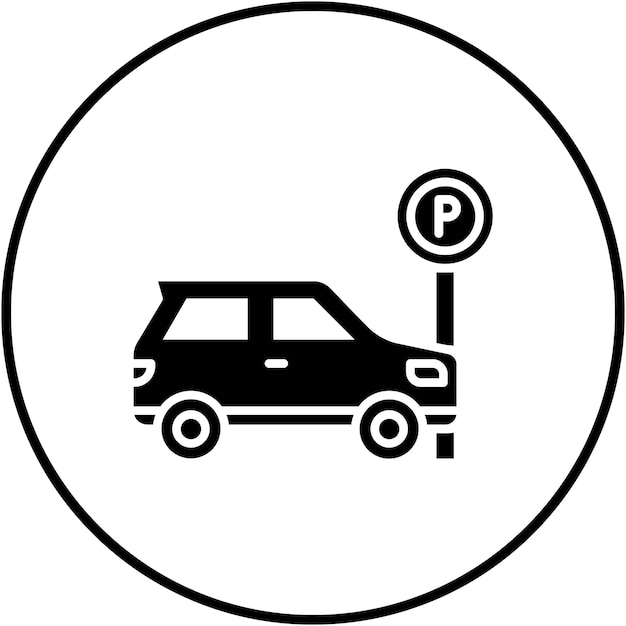 El icono vectorial del área de estacionamiento se puede utilizar para el conjunto de iconos de Smart City