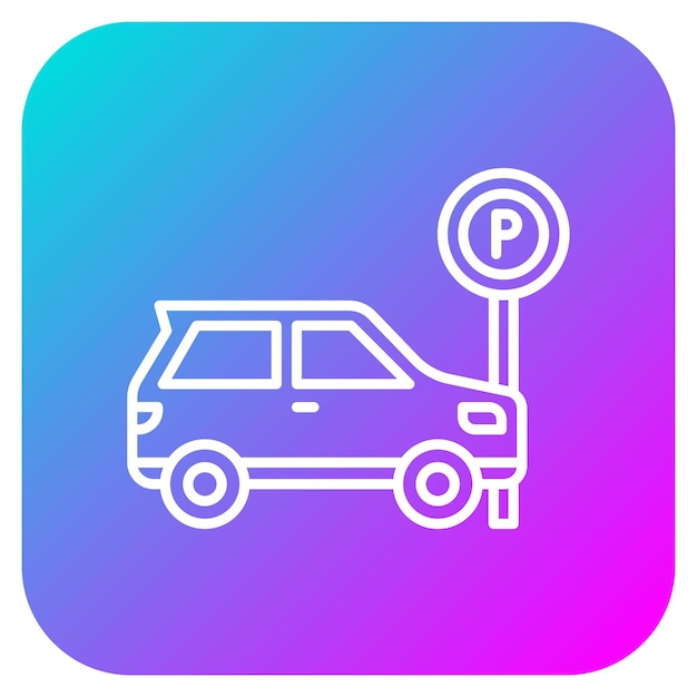 El icono vectorial del área de estacionamiento se puede utilizar para el conjunto de iconos de Smart City