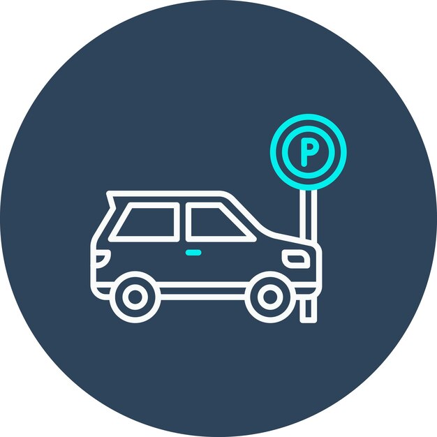 El icono vectorial del área de estacionamiento se puede utilizar para el conjunto de iconos de Smart City