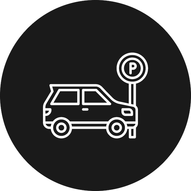 El icono vectorial del área de estacionamiento se puede utilizar para el conjunto de iconos de Smart City