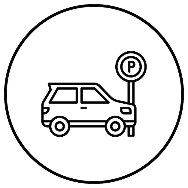 El icono vectorial del área de estacionamiento se puede utilizar para el conjunto de iconos de Smart City