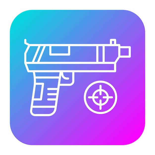 El icono vectorial del arma de juego se puede usar para el conjunto de iconos del juego en línea