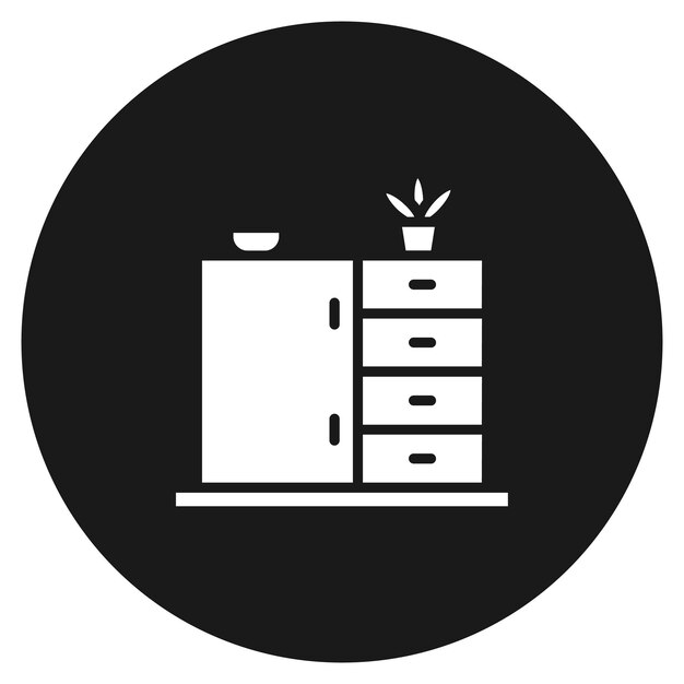 El icono vectorial del armario se puede usar para el conjunto de iconos interiores