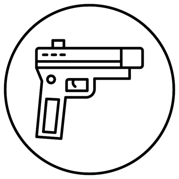 El icono vectorial de armas se puede usar para el conjunto de iconos de Crimen y Ley