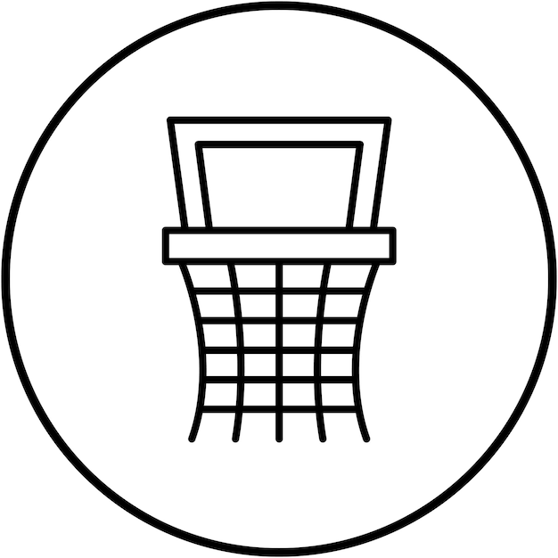 El icono vectorial del aro de baloncesto se puede usar para el conjunto de iconos deportivos
