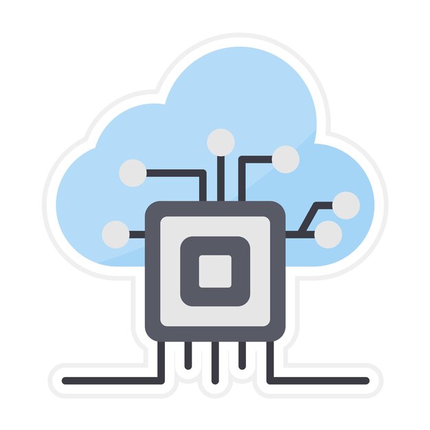 El icono vectorial de la arquitectura basada en la nube se puede utilizar para el conjunto de iconos de análisis de datos