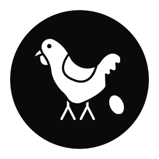 El icono vectorial del artículo de aves de corral se puede utilizar para el conjunto de iconos del supermercado