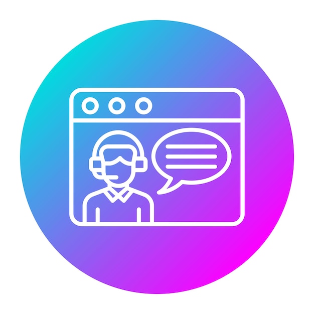 El icono vectorial de asesoramiento en línea se puede utilizar para el conjunto de iconos de educación en línea
