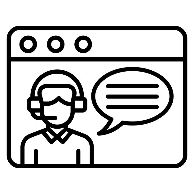 El icono vectorial de asesoramiento en línea se puede utilizar para el conjunto de iconos de educación en línea