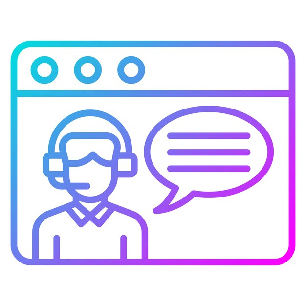 El icono vectorial de asesoramiento en línea se puede utilizar para el conjunto de iconos de educación en línea