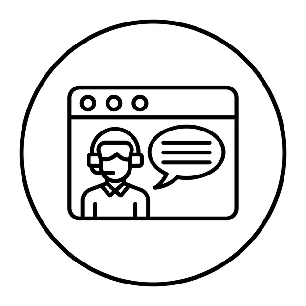 El icono vectorial de asesoramiento en línea se puede utilizar para el conjunto de iconos de educación en línea