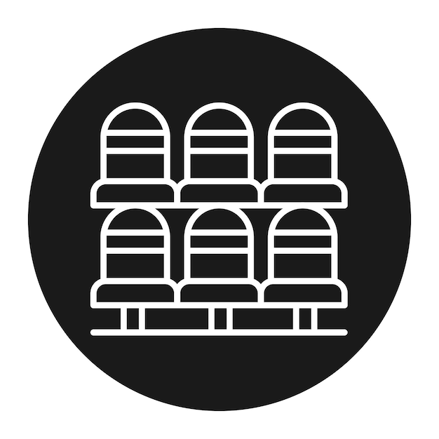 El icono vectorial de asientos se puede usar para el conjunto de iconos de fútbol