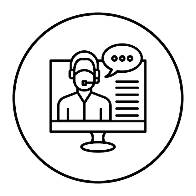 El icono vectorial del asistente virtual se puede utilizar para el conjunto de iconos de negocios basados en el hogar