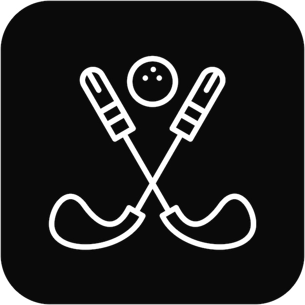 El icono vectorial asociado al club de golf se puede usar para el conjunto de iconos de golf