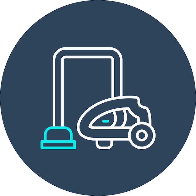 El icono vectorial de la aspiradora se puede utilizar para el conjunto de iconos de artículos para el hogar
