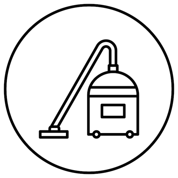 El icono vectorial de la aspiradora se puede utilizar para el conjunto de iconos de limpieza de la casa