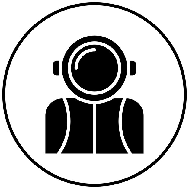 El icono vectorial del astronauta se puede usar para el conjunto de iconos de ciencia ficción