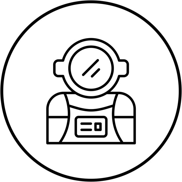 El icono vectorial del astronauta se puede usar para el conjunto de iconos de tecnología espacial
