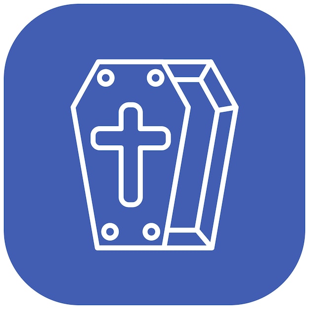 El icono vectorial del ataúd se puede usar para el conjunto de iconos de Halloween