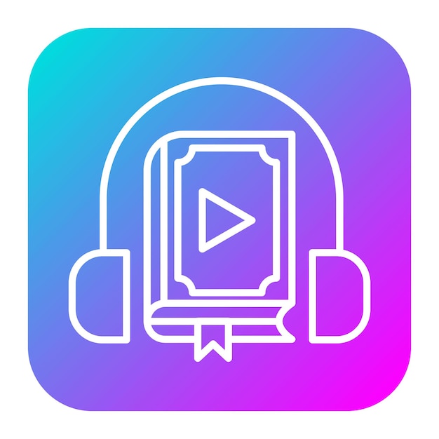 El icono vectorial de audiolibro se puede utilizar para el conjunto de iconos de literatura