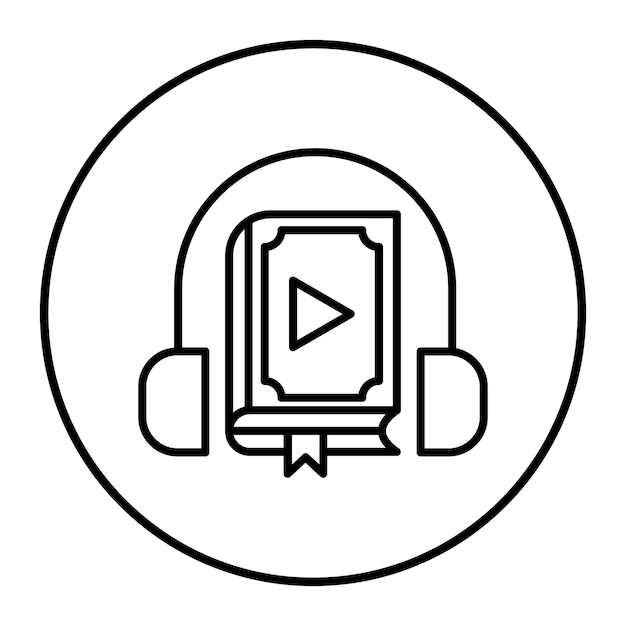 El icono vectorial de audiolibro se puede utilizar para el conjunto de iconos de literatura
