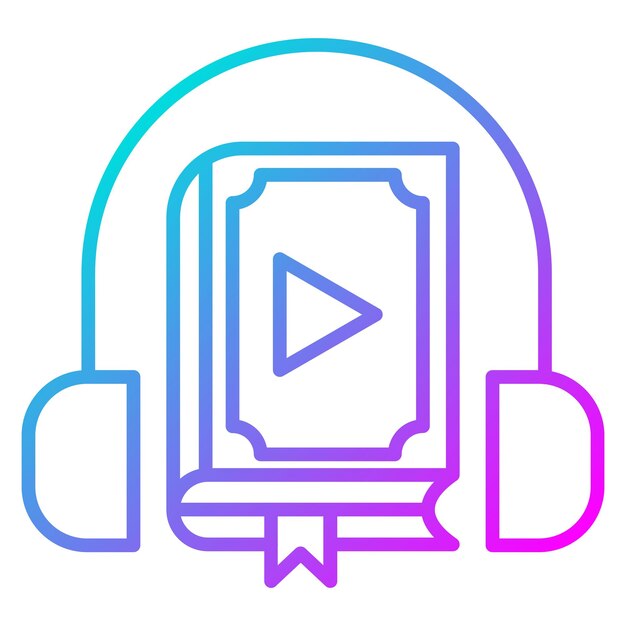 El icono vectorial de audiolibro se puede utilizar para el conjunto de iconos de literatura