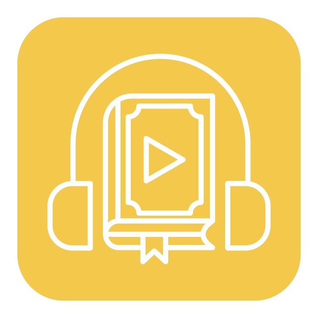 El icono vectorial de audiolibro se puede utilizar para el conjunto de iconos de literatura