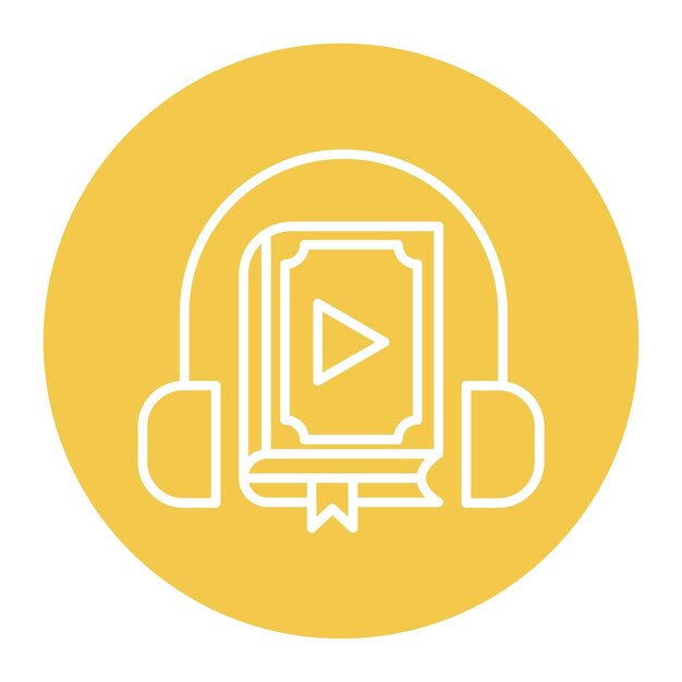 El icono vectorial de audiolibro se puede utilizar para el conjunto de iconos de literatura