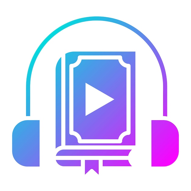 El icono vectorial de audiolibro se puede utilizar para el conjunto de iconos de literatura