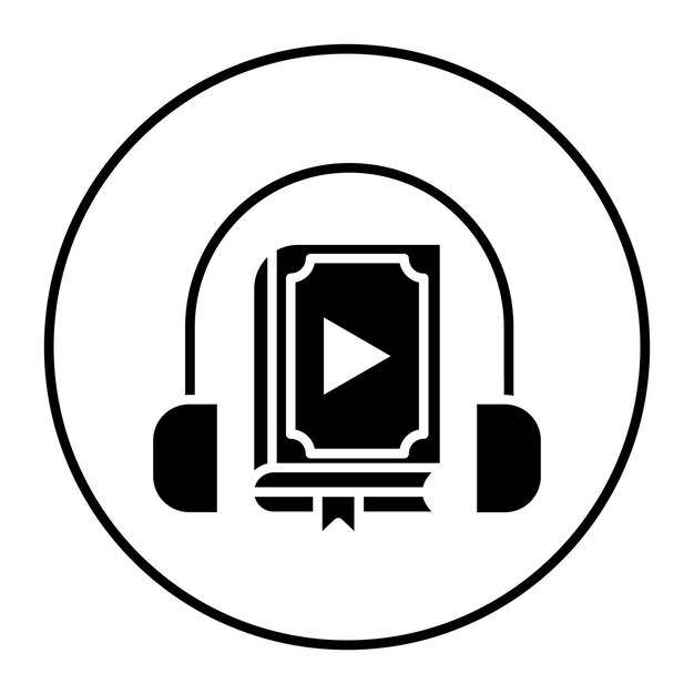 El icono vectorial de audiolibro se puede utilizar para el conjunto de iconos de literatura