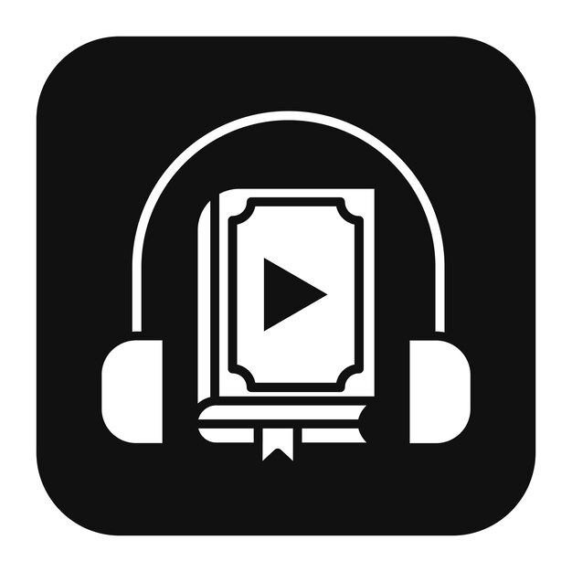 El icono vectorial de audiolibro se puede utilizar para el conjunto de iconos de literatura