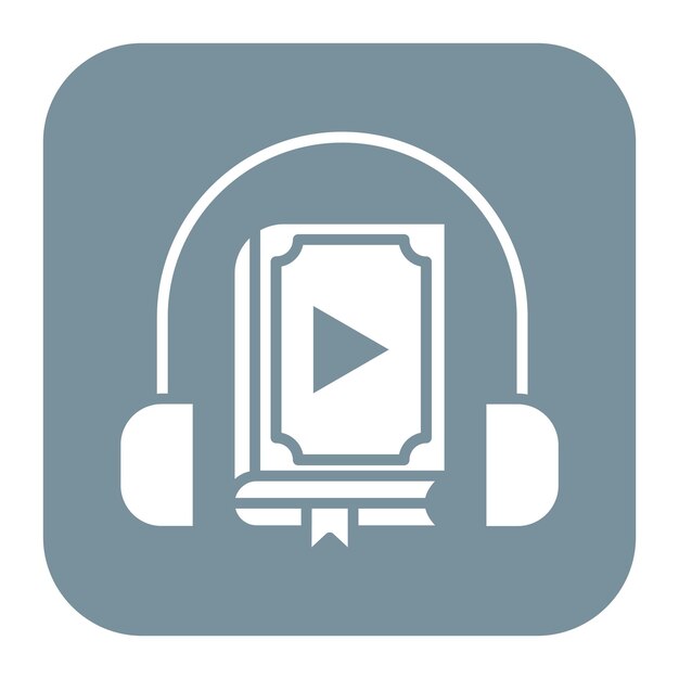El icono vectorial de audiolibro se puede utilizar para el conjunto de iconos de literatura