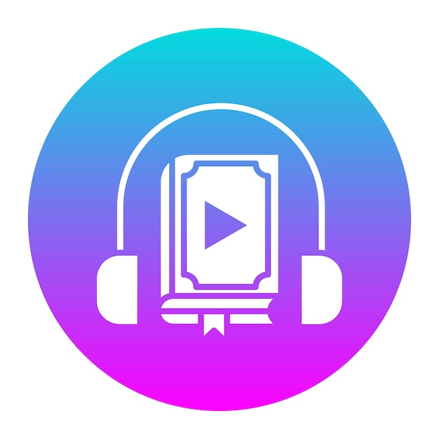 El icono vectorial de audiolibro se puede utilizar para el conjunto de iconos de literatura