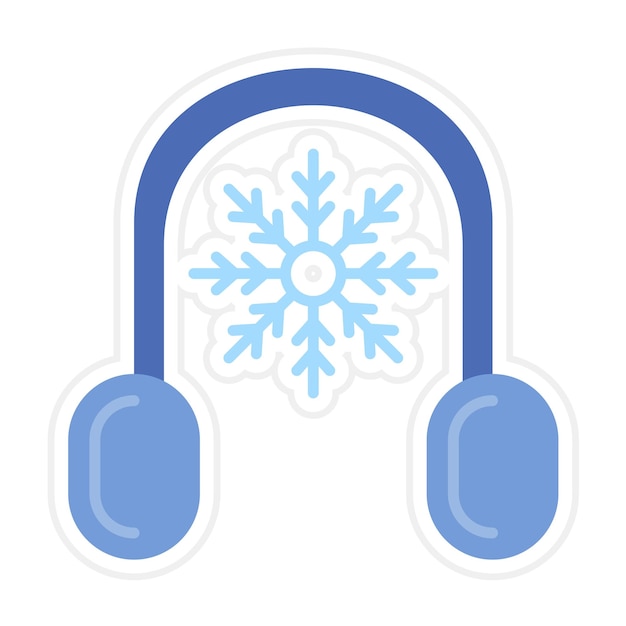 El icono vectorial de los auriculares se puede usar para el conjunto de iconos de invierno