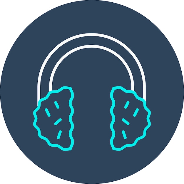El icono vectorial de los auriculares se puede usar para el conjunto de iconos de invierno