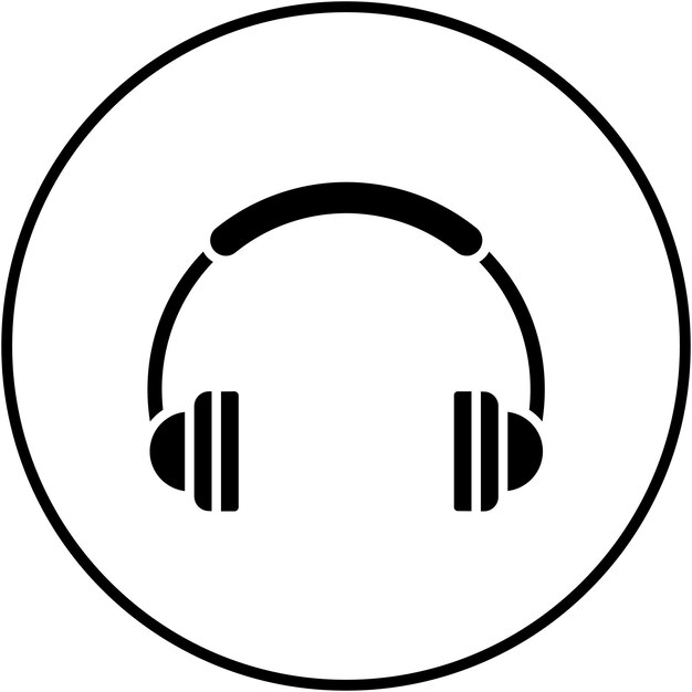 Vector el icono vectorial de los auriculares se puede utilizar para el conjunto de iconos de computadora y hardware