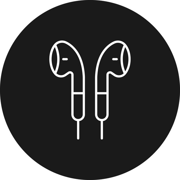 El icono vectorial de los auriculares se puede utilizar para el conjunto de iconos de computadora y hardware