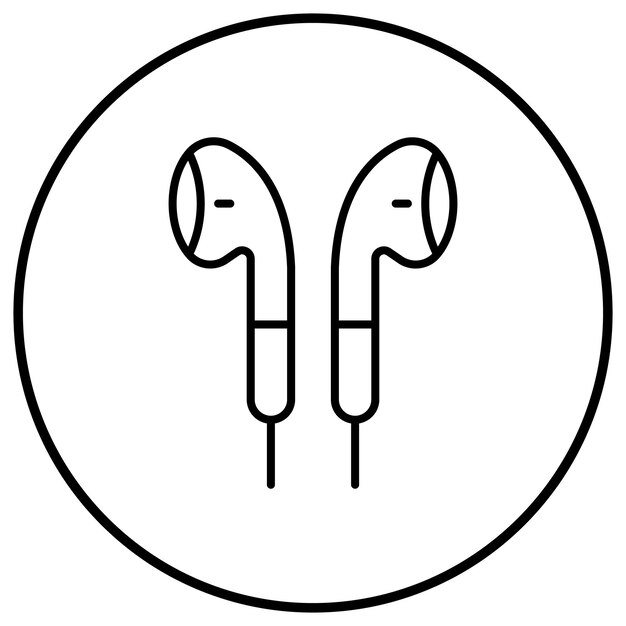 El icono vectorial de los auriculares se puede utilizar para el conjunto de iconos de computadora y hardware