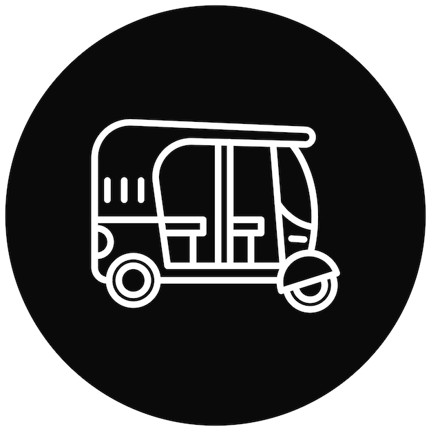El icono vectorial de auto rickshaw se puede usar para el iconset de Carnaval