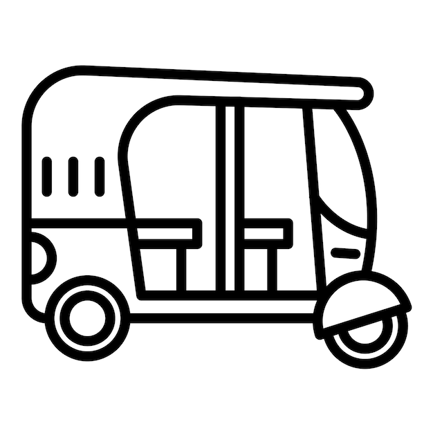 El icono vectorial de auto rickshaw se puede usar para el iconset de Carnaval