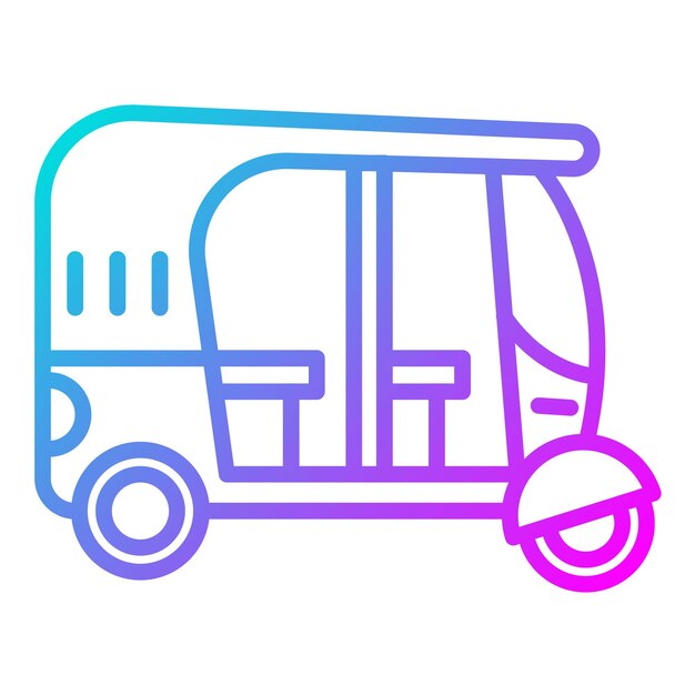 El icono vectorial de auto rickshaw se puede usar para el iconset de Carnaval