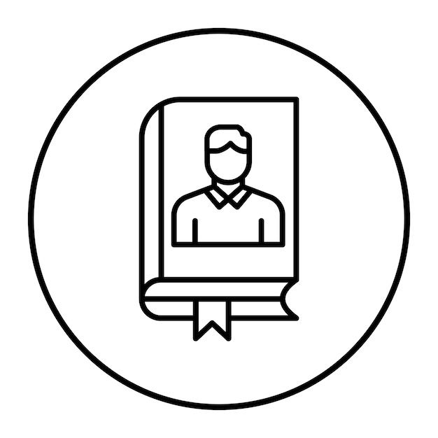 El icono vectorial de la autobiografía se puede usar para el conjunto de iconos de literatura
