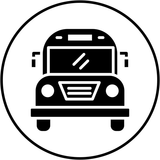 El icono vectorial del autobús escolar se puede utilizar para el conjunto de iconos del jardín de infantes