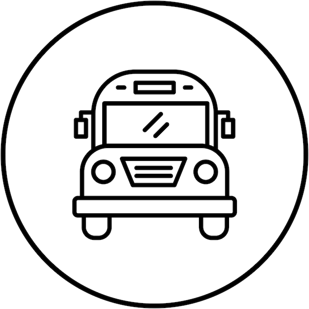 El icono vectorial del autobús escolar se puede utilizar para el conjunto de iconos del jardín de infantes