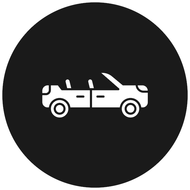 El icono vectorial de automóviles convertibles se puede utilizar para el conjunto de iconos de transporte