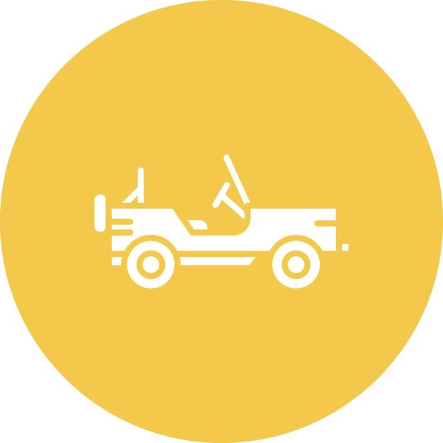 El icono vectorial de automóviles del ejército se puede usar para el conjunto de iconos militares